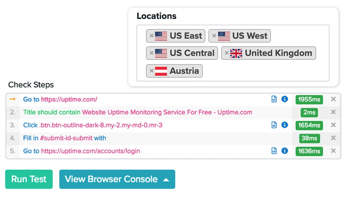 Synthetic Transaction Check Monitoring to Test Website Forms and Portals with Uptime.com